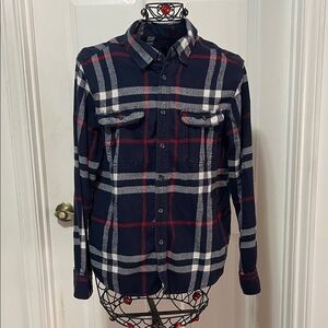🎸🎸🎸3 for 12$🎸🎸🎸Navy Plaid Button-Up Shirt Mens-Large